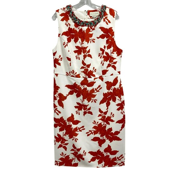 SACHIN + BABI $595 Sz 14 Embellished Neck Anna Floral Midi Dress - Picture 4 of 7